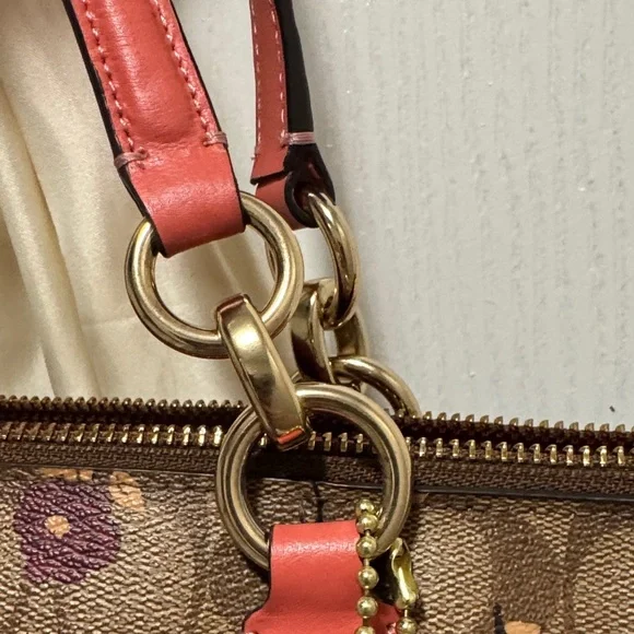 Coach Brown and Pink Floral Tote - Picture 11 of 12